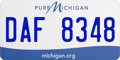 MI license plate DAF8348
