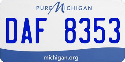 MI license plate DAF8353