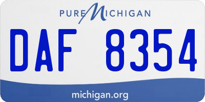 MI license plate DAF8354