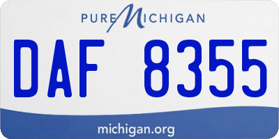 MI license plate DAF8355
