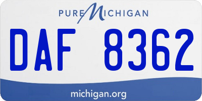 MI license plate DAF8362