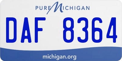 MI license plate DAF8364