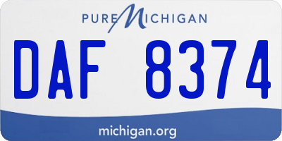 MI license plate DAF8374