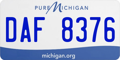 MI license plate DAF8376