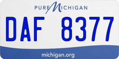 MI license plate DAF8377