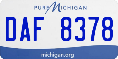 MI license plate DAF8378