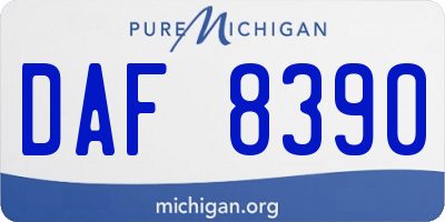 MI license plate DAF8390