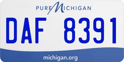MI license plate DAF8391