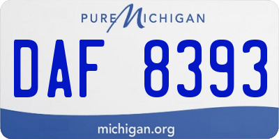 MI license plate DAF8393