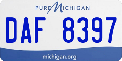 MI license plate DAF8397