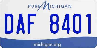 MI license plate DAF8401