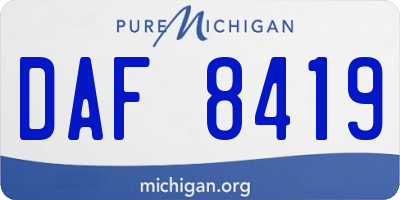 MI license plate DAF8419