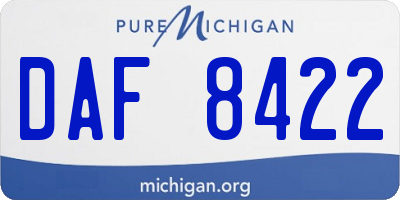 MI license plate DAF8422