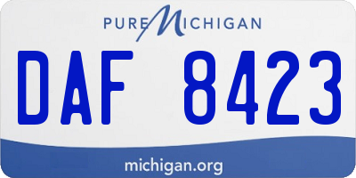 MI license plate DAF8423