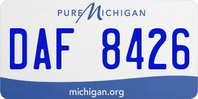 MI license plate DAF8426