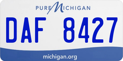 MI license plate DAF8427