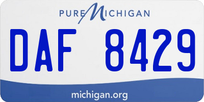 MI license plate DAF8429