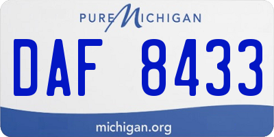MI license plate DAF8433