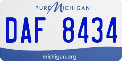 MI license plate DAF8434