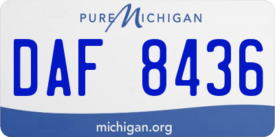 MI license plate DAF8436