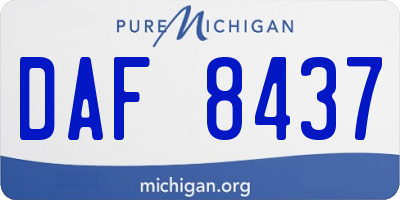 MI license plate DAF8437