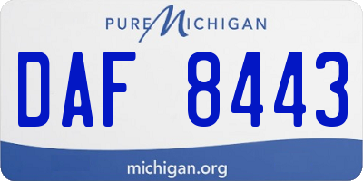 MI license plate DAF8443