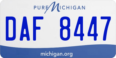 MI license plate DAF8447