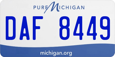 MI license plate DAF8449