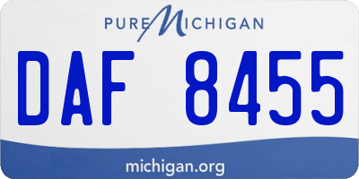 MI license plate DAF8455