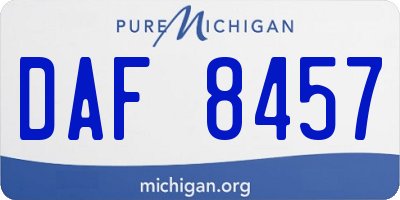 MI license plate DAF8457