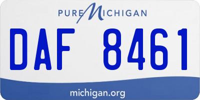 MI license plate DAF8461
