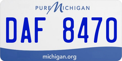 MI license plate DAF8470