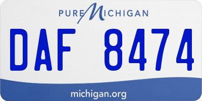 MI license plate DAF8474