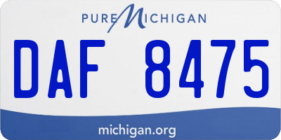 MI license plate DAF8475