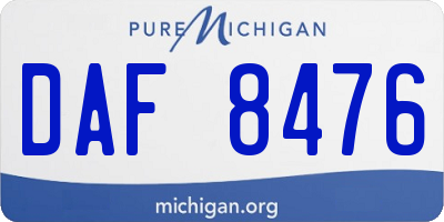 MI license plate DAF8476