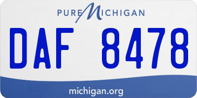 MI license plate DAF8478