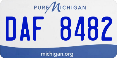 MI license plate DAF8482