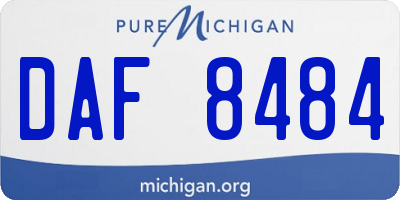 MI license plate DAF8484