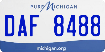 MI license plate DAF8488