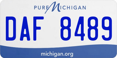 MI license plate DAF8489