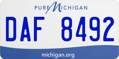 MI license plate DAF8492