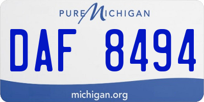 MI license plate DAF8494