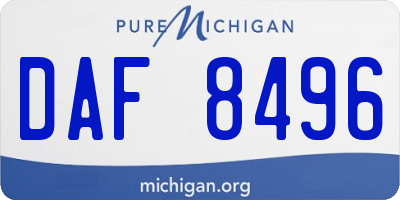 MI license plate DAF8496