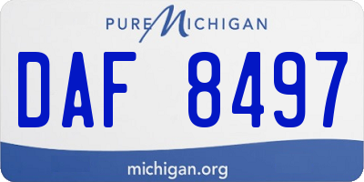 MI license plate DAF8497