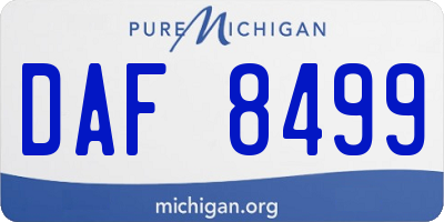 MI license plate DAF8499