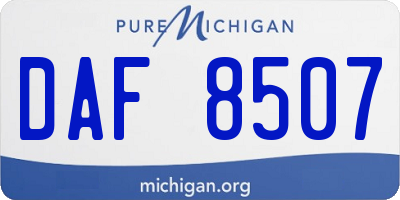 MI license plate DAF8507