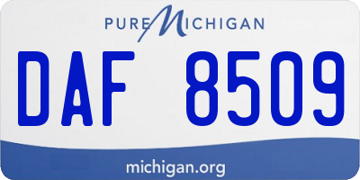 MI license plate DAF8509