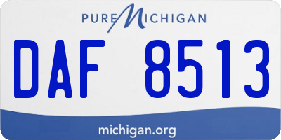 MI license plate DAF8513