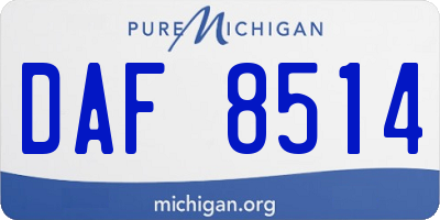 MI license plate DAF8514