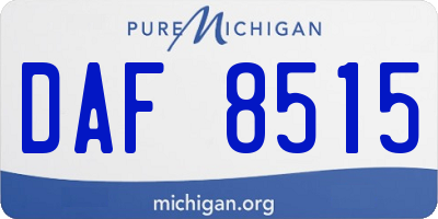 MI license plate DAF8515